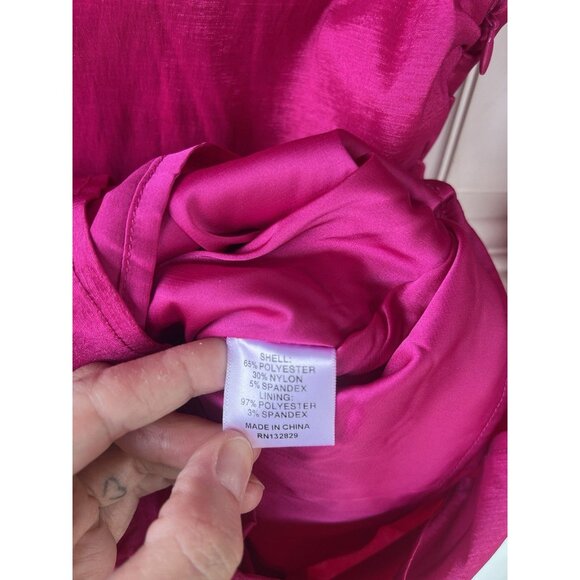 Lovers and Friends Lorenza Mini Dress Fuchsia Pink Long Sleeve V-Neck Size Xs - Picture 6 of 11